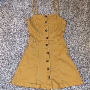 Mustard yellow button up dress